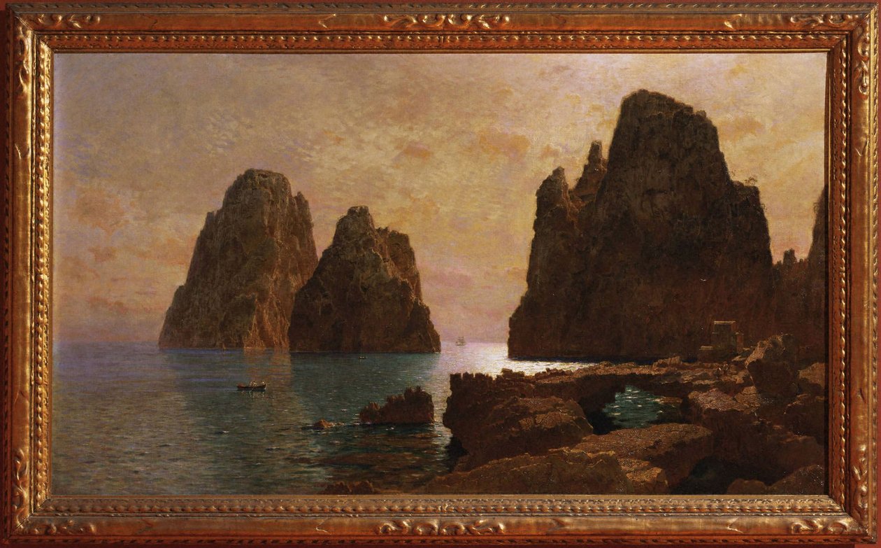 Ilha de Capri: Os Faraglioni de William Stanley Haseltine
