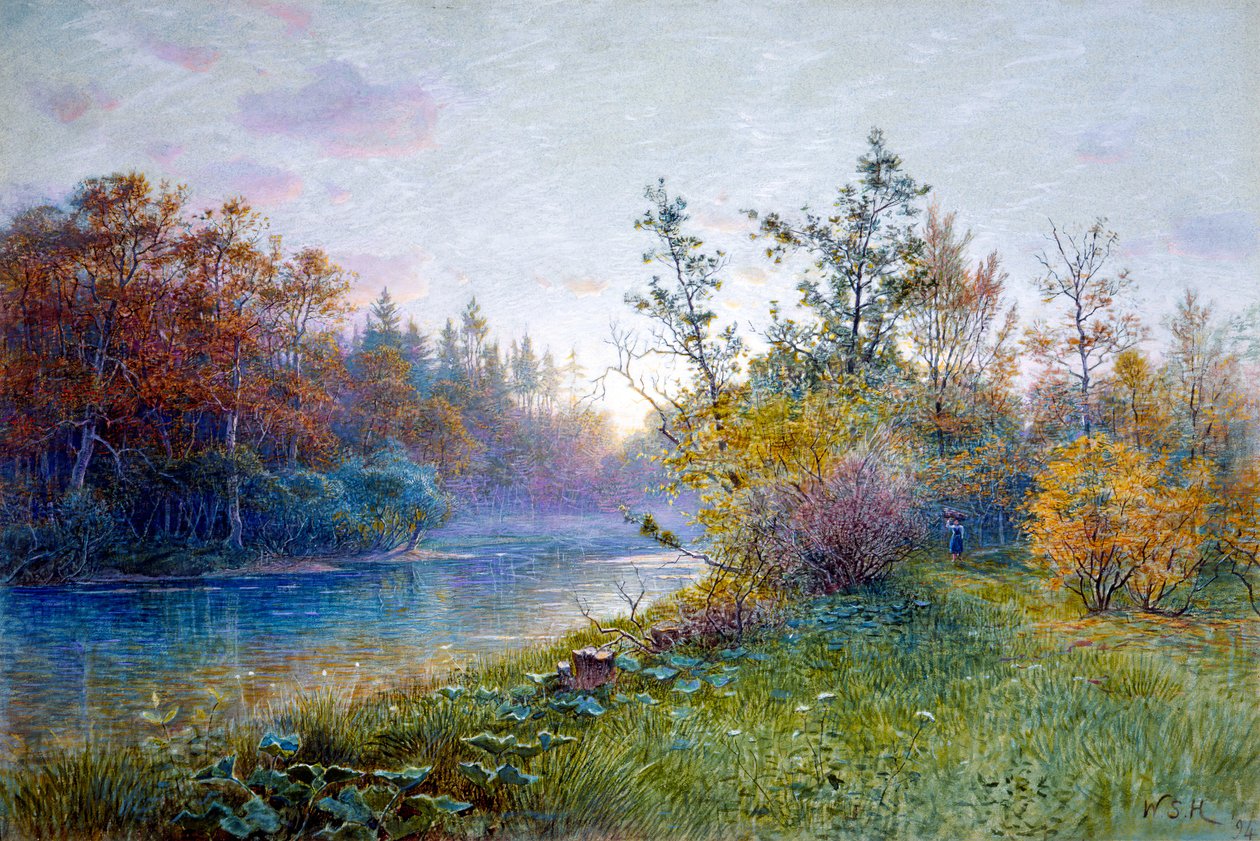 Mill Dam em Traunstein, 1894. de William Stanley Haseltine
