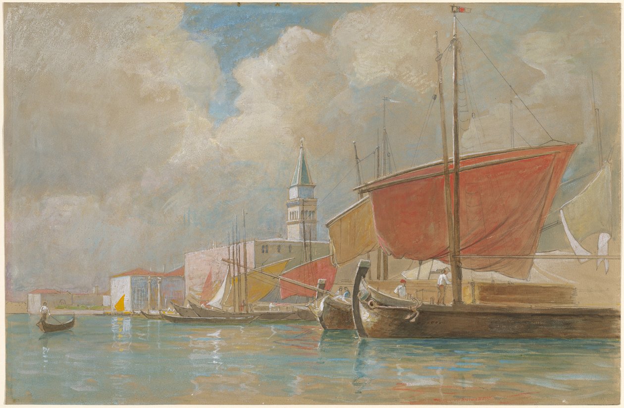 Transporte ao longo do Molo em Veneza de William Stanley Haseltine