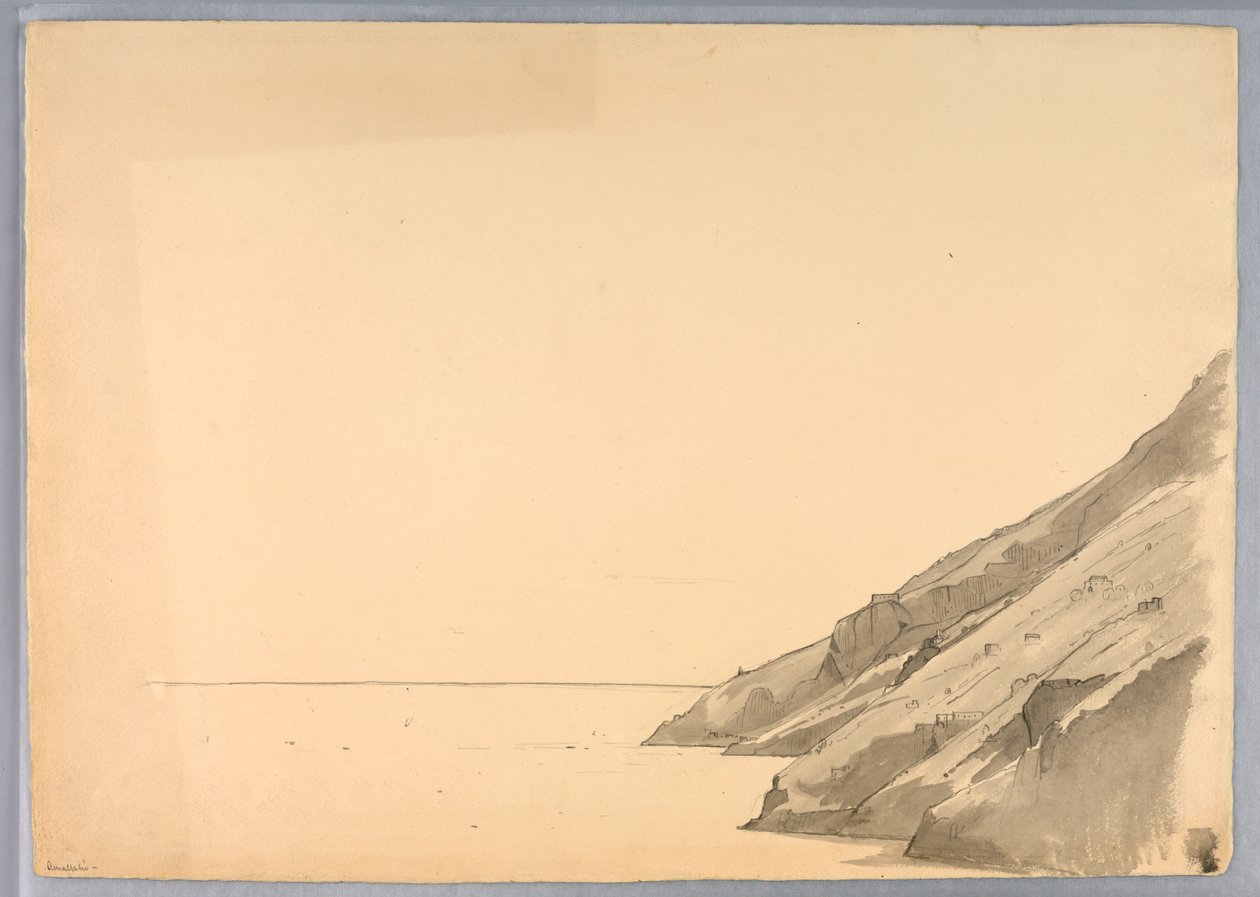 Estudo do penhasco costeiro, Amalphi, Itália de William Stanley Haseltine