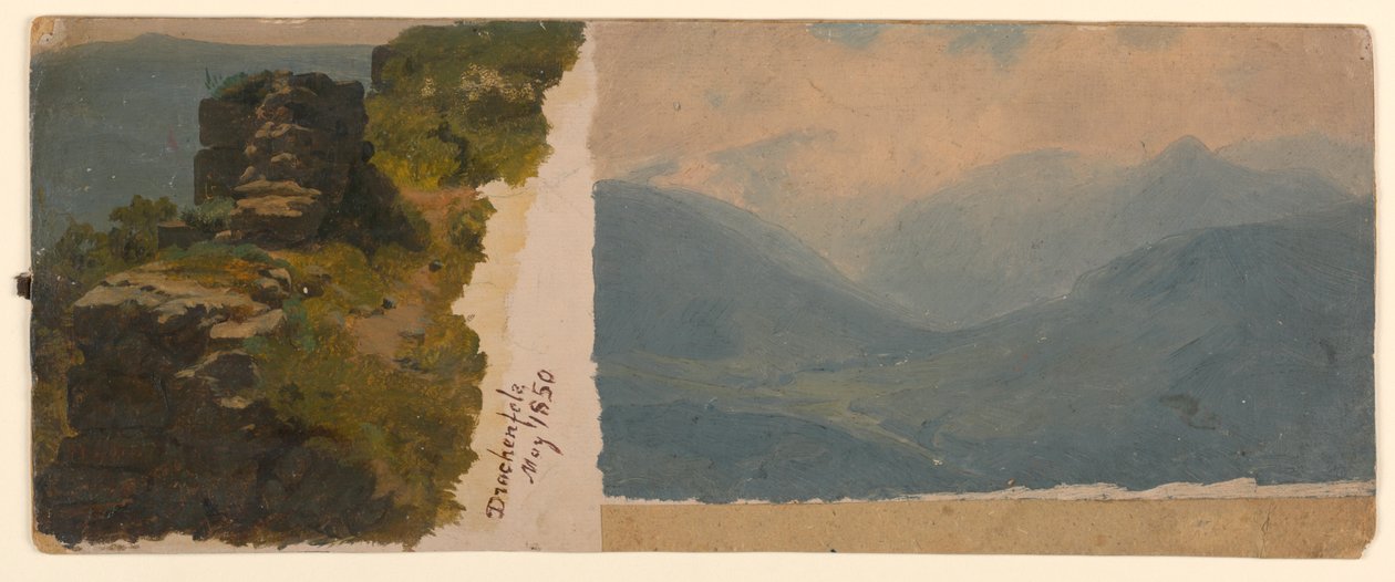 Estudo da paisagem, Drachenfels, Alemanha de William Stanley Haseltine