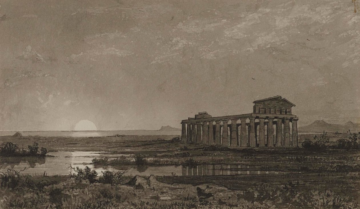 Templo de Ceres em Paestum (o templo de Atena) de William Stanley Haseltine