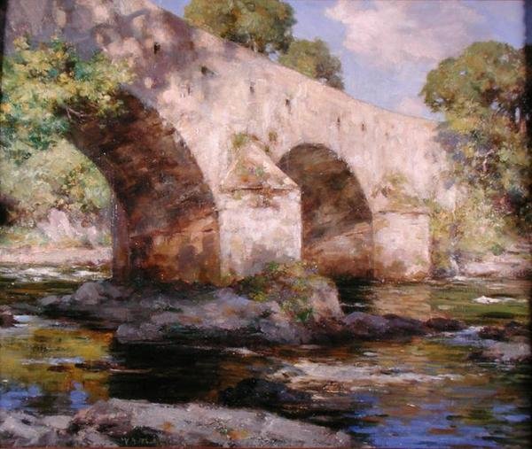 Ponte de Dee, Galloway, Verão (óleo sobre tela) de William Stewart MacGeorge