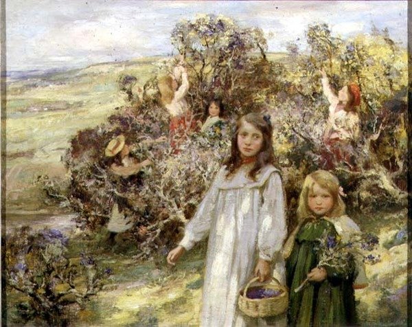 Recolha de amoras pretas (óleo sobre tela) de William Stewart MacGeorge