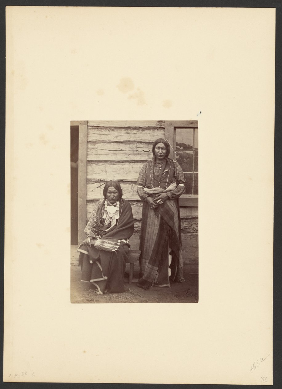 Filhos do chefe Arapaho, Pequeno Corvo [Pequeno Urso e Escudo, provavelmente no Campo de Abastecimento] de William Stinson Soule