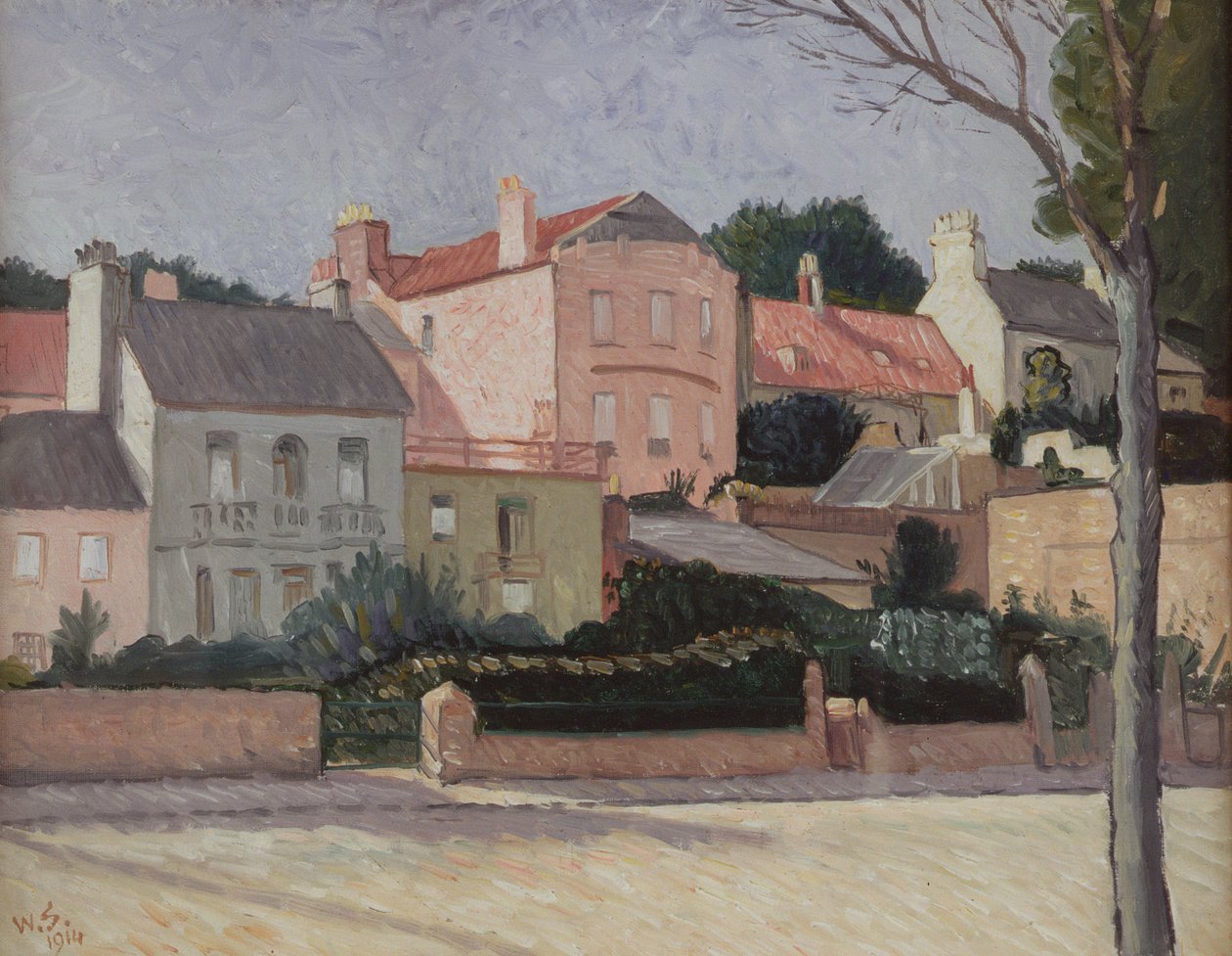 Casas em Hampstead, 1914 de William Strang