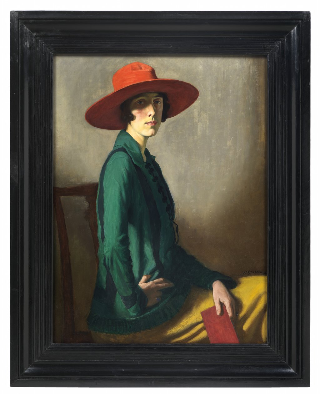 Senhora com um chapéu vermelho de William Strang