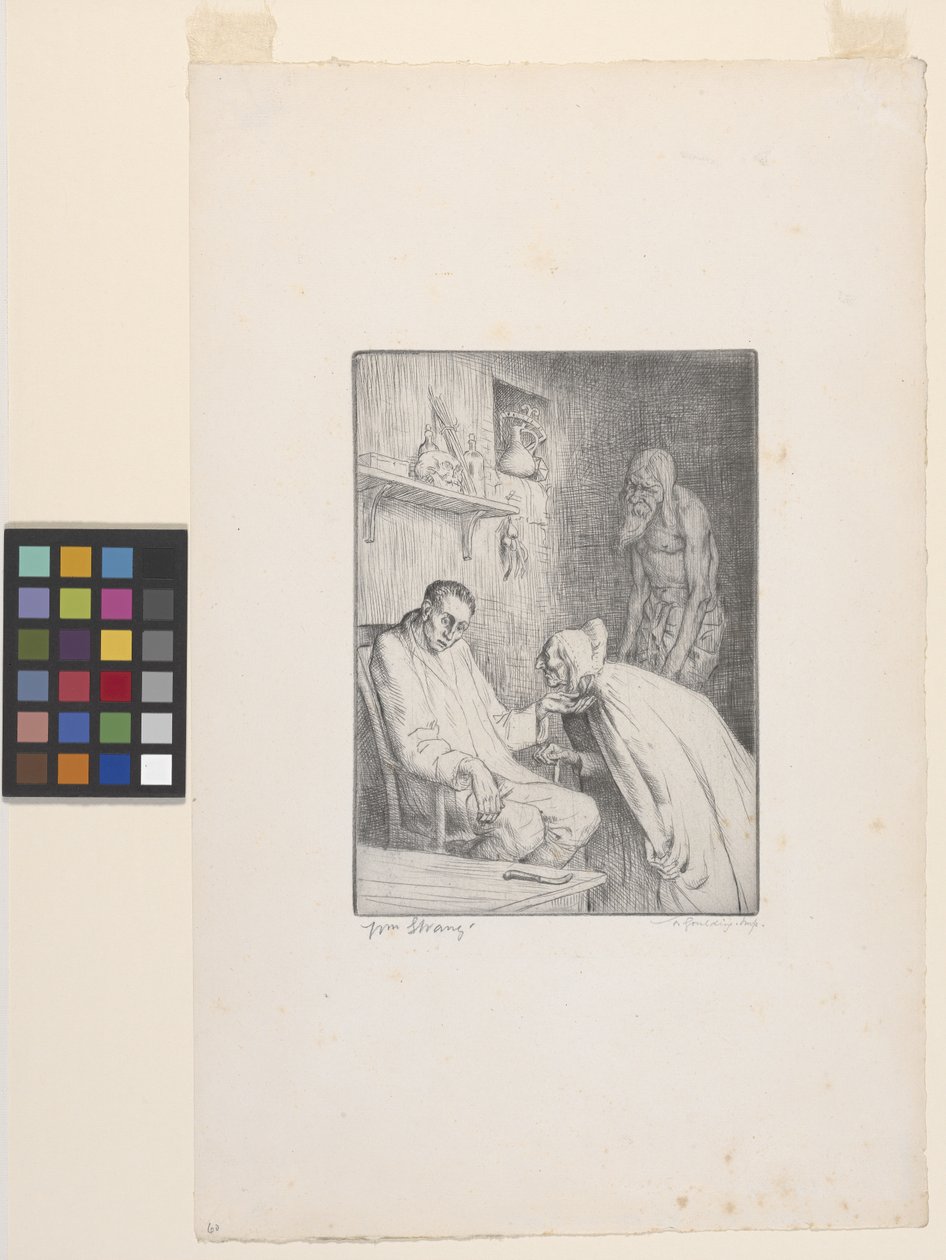 Homem e Feiticeiro (gravura) de William Strang