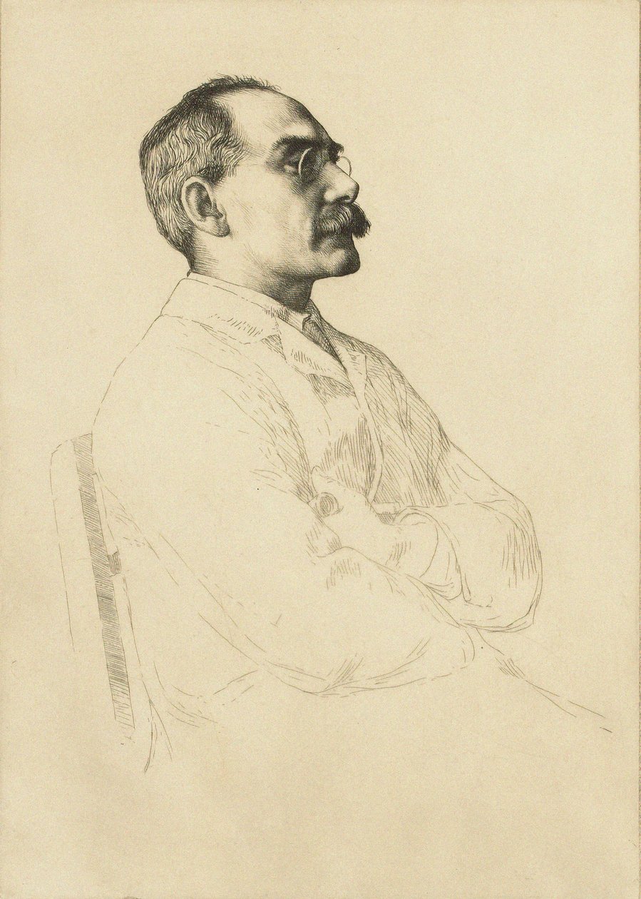 Retrato de Rudyard Kipling 1865-1936. de William Strang