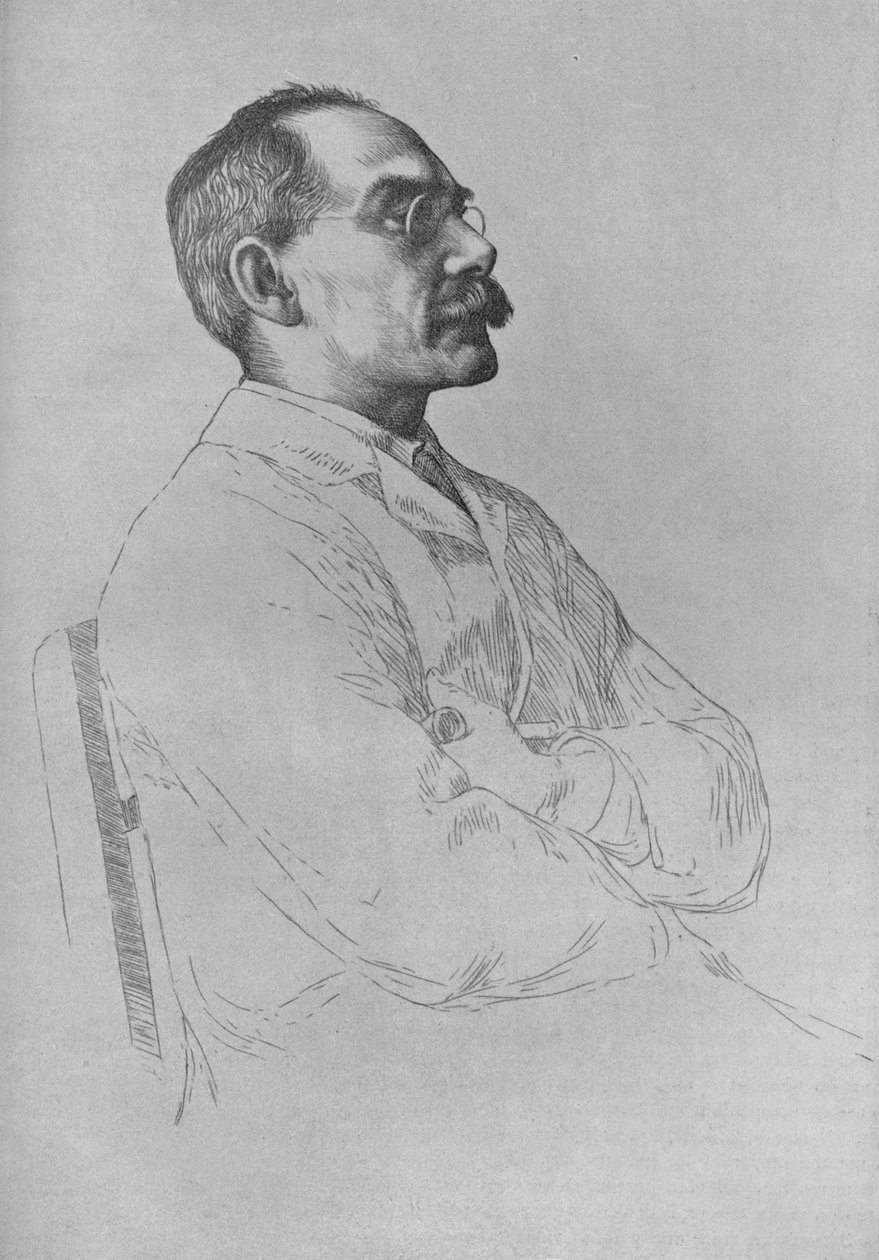 Retrato de Rudyard Kipling, 1898, 1906 de William Strang
