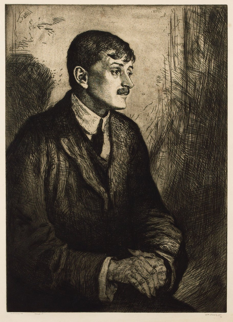 Retrato do Poeta John Masefield 1878-1967. de William Strang