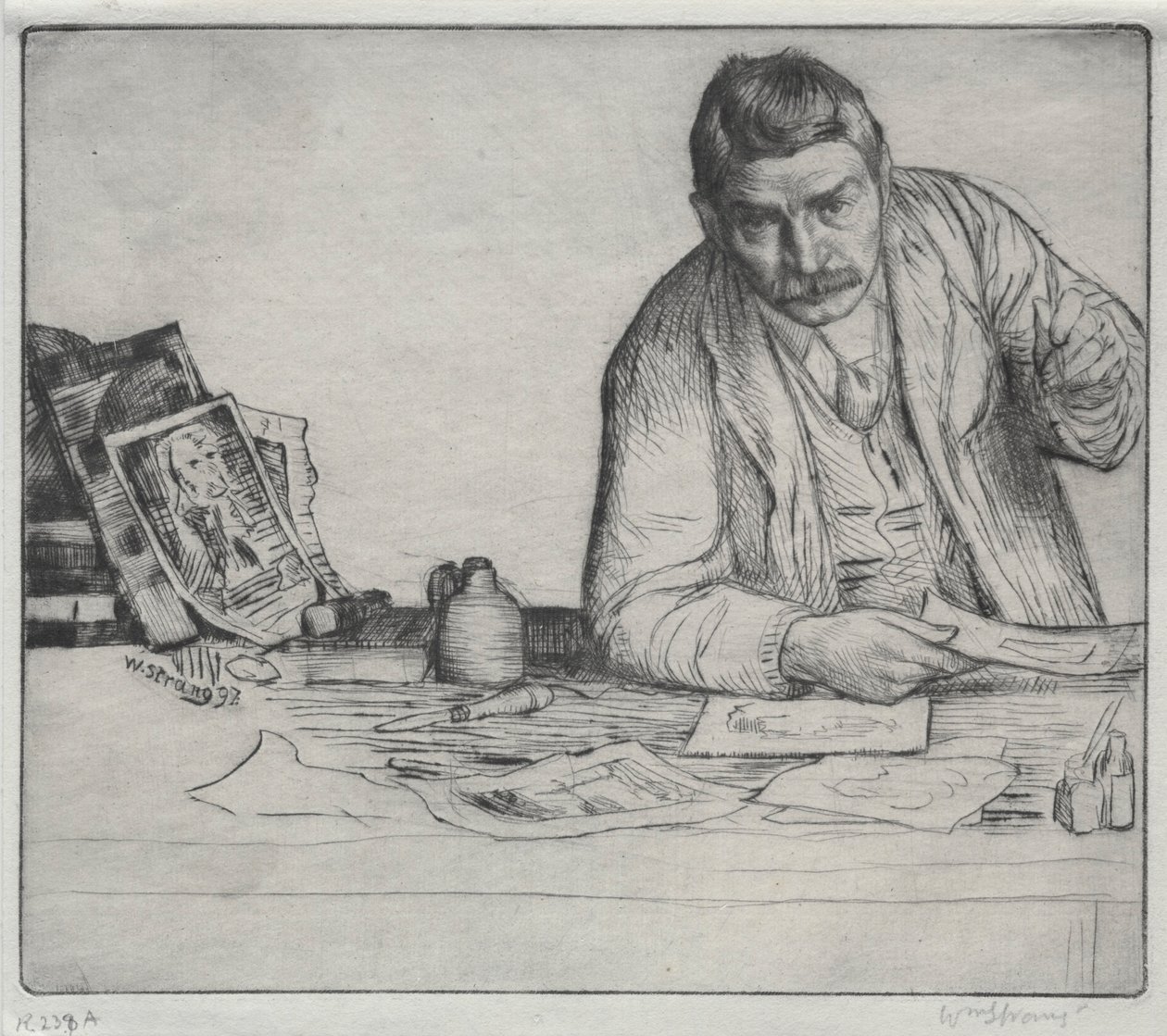 Auto-retrato - O Etcher, 1897. de William Strang