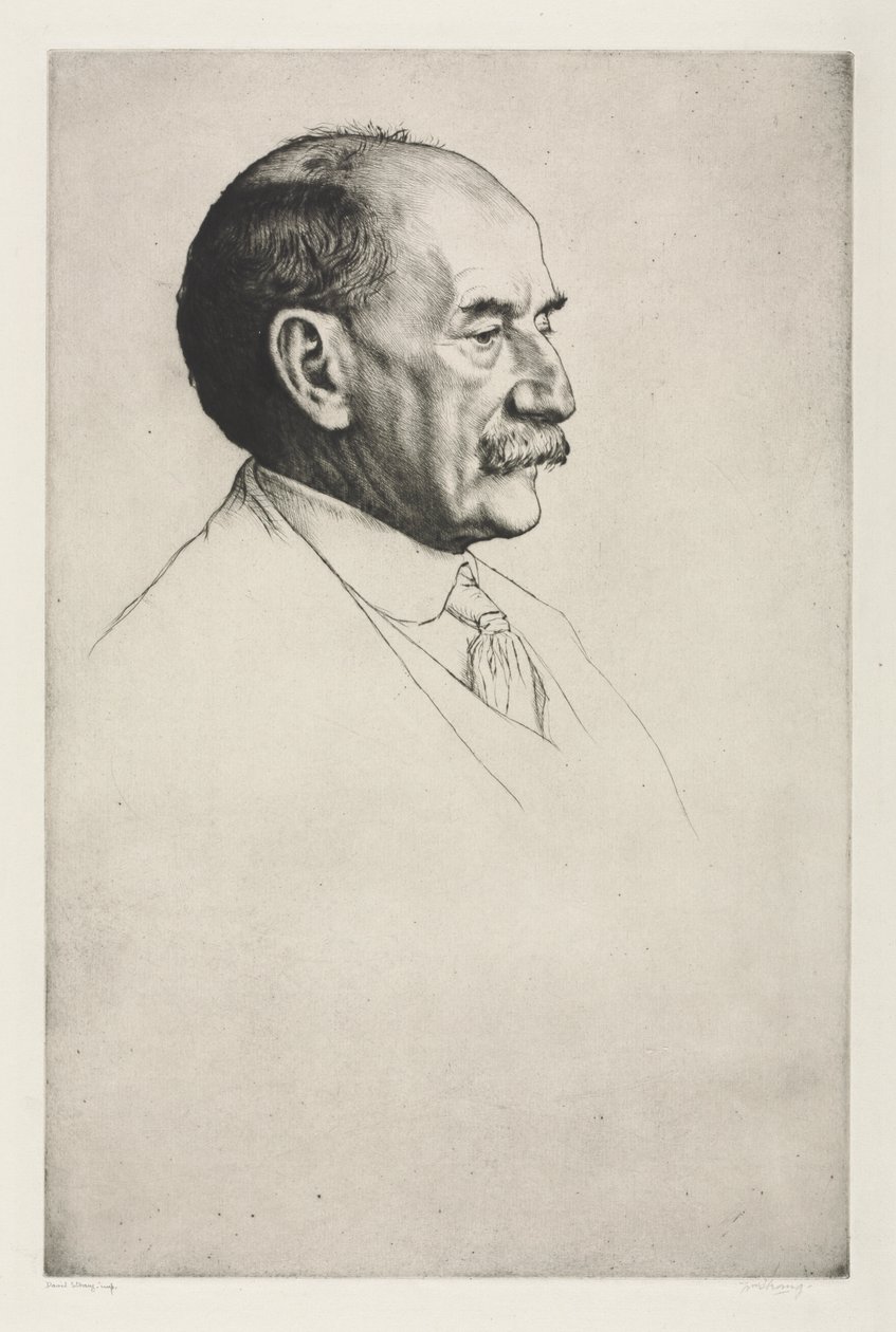 Thomas Hardy, virado para a direita, 1910. de William Strang