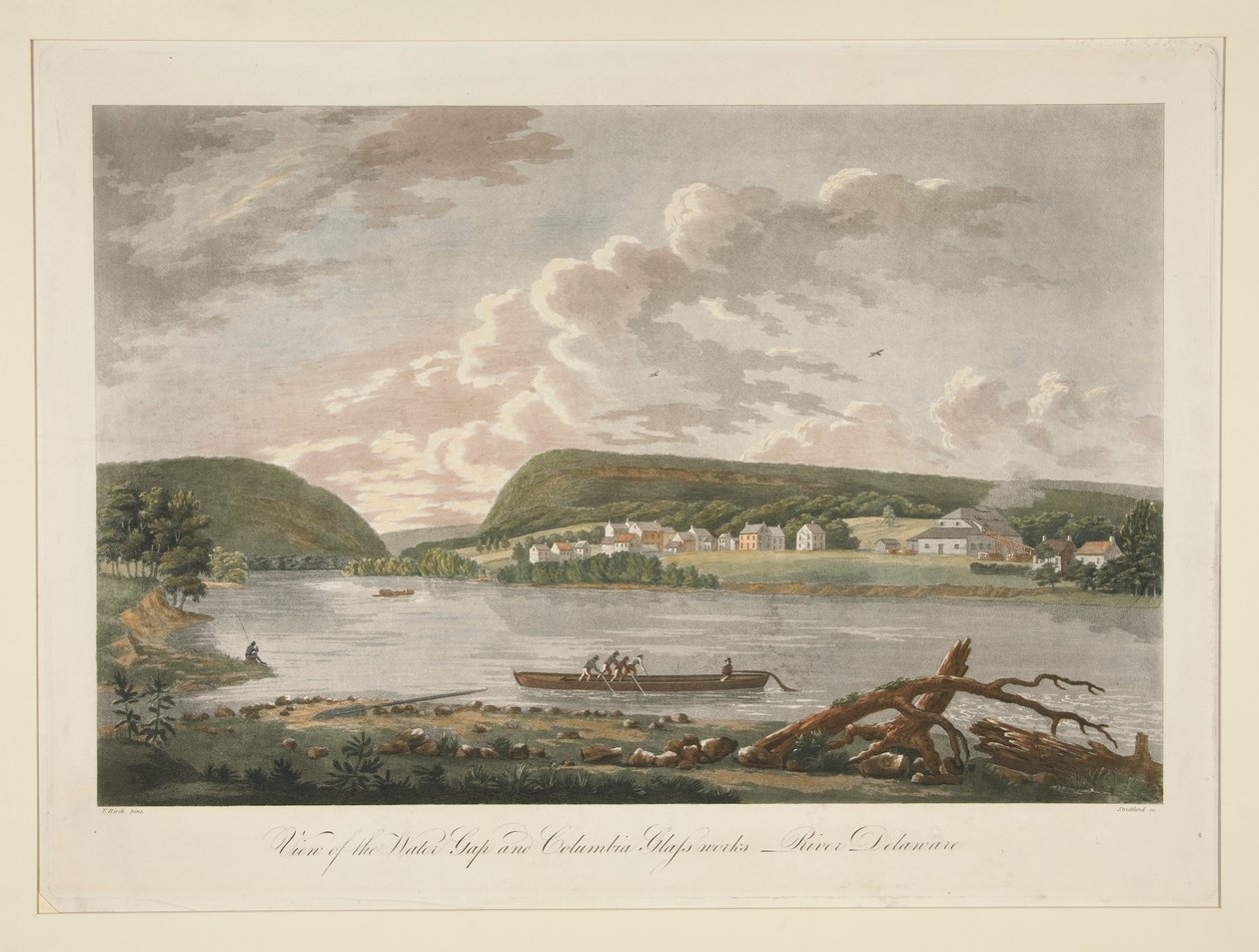 Vista do Water Gap e da vidraria colombiana, Rio Delaware de William Strickland
