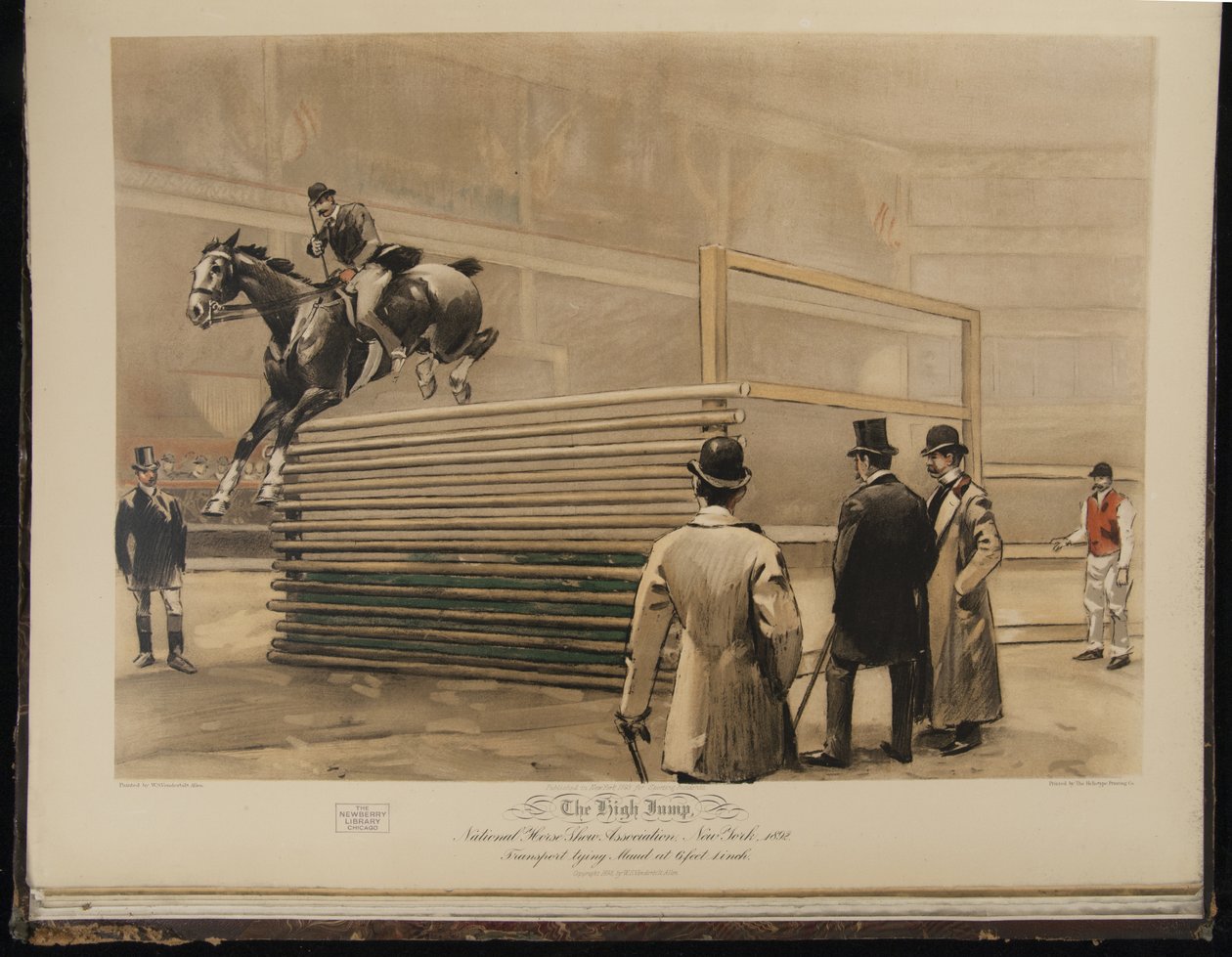 O salto em altura, National Horse Show Association, Nova Iorque, 1892, Transporte amarrando Matilde a 6 pés e 1 polegada de William Sullivant Vanderbilt Allen