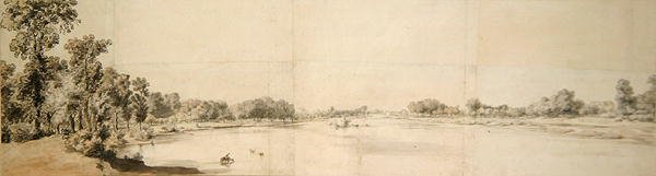 Vista do Tamisa (aguarela sobre papel) de William Taverner