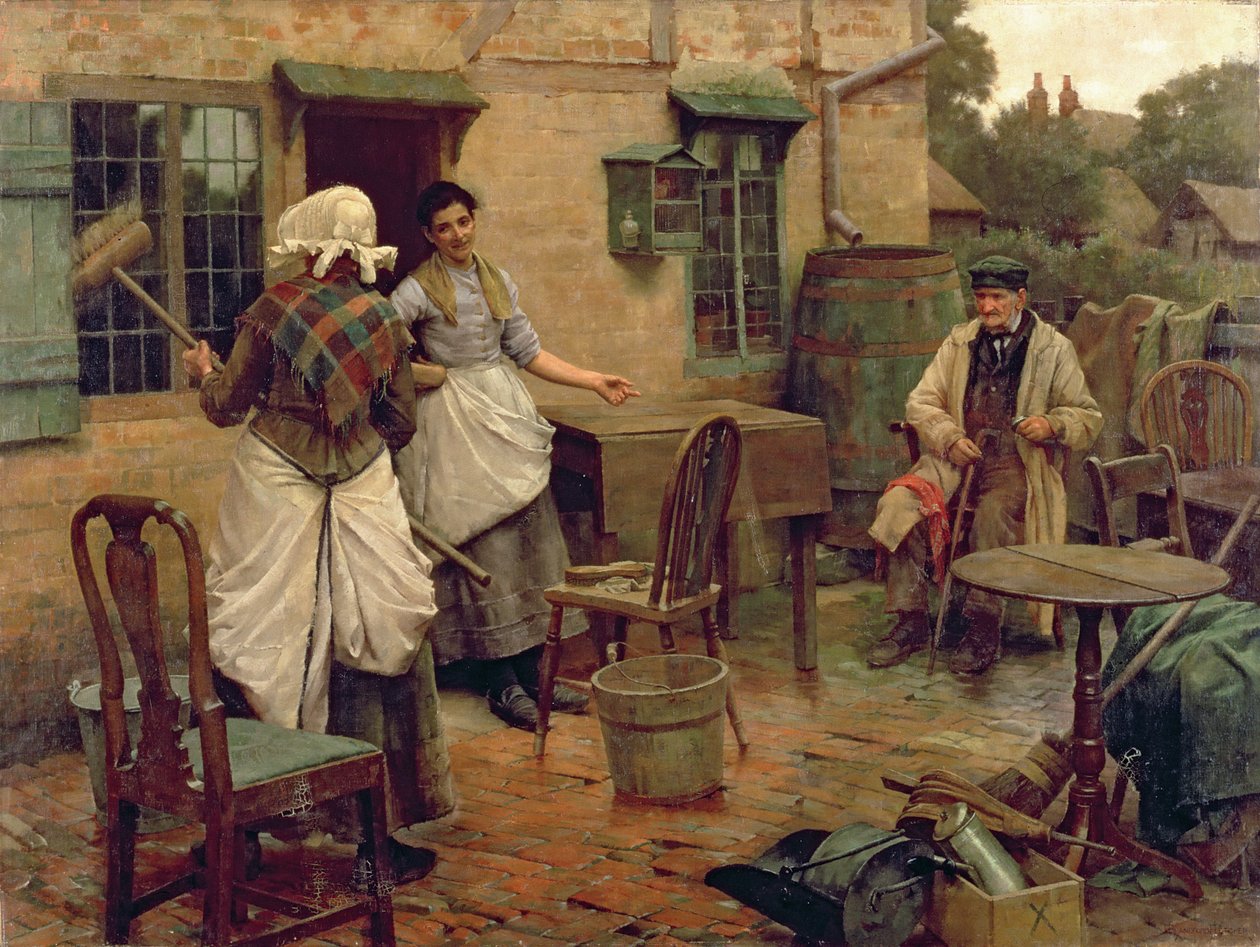 Sob o governo das anáguas, c.1891-2 (óleo sobre tela) de William Teulon Blandford Fletcher