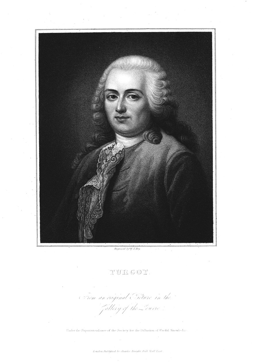 Anne Robert Jacques Turgot, política e economista francesa, início do século XIX de William Thomas Fry