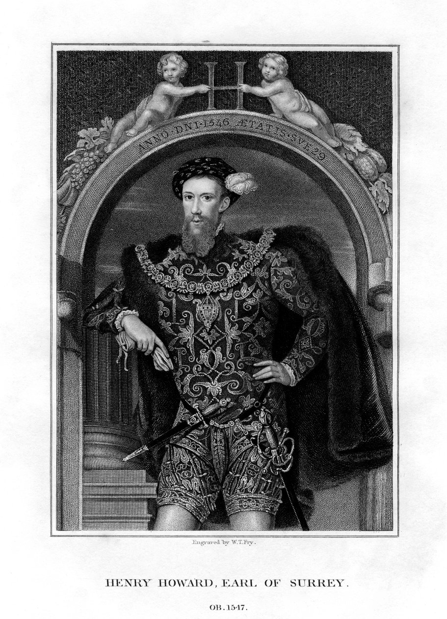 Henry Howard, conde de Surrey, aristocrata e poeta inglês, 1829. de William Thomas Fry