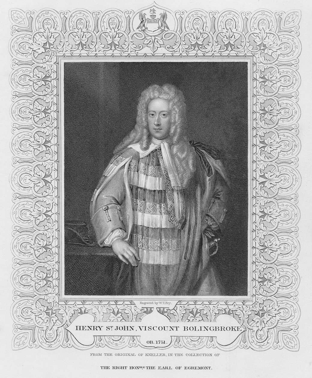 Retrato de Henry St. John Visconde Bolingbroke de William Thomas Fry