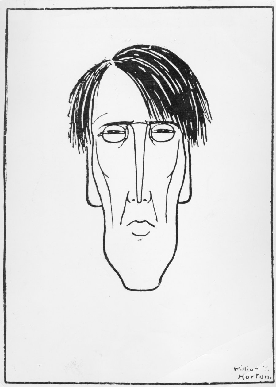 Caricatura de WB Yeats, 1898 (tinta no papel) de William Thomas Horton