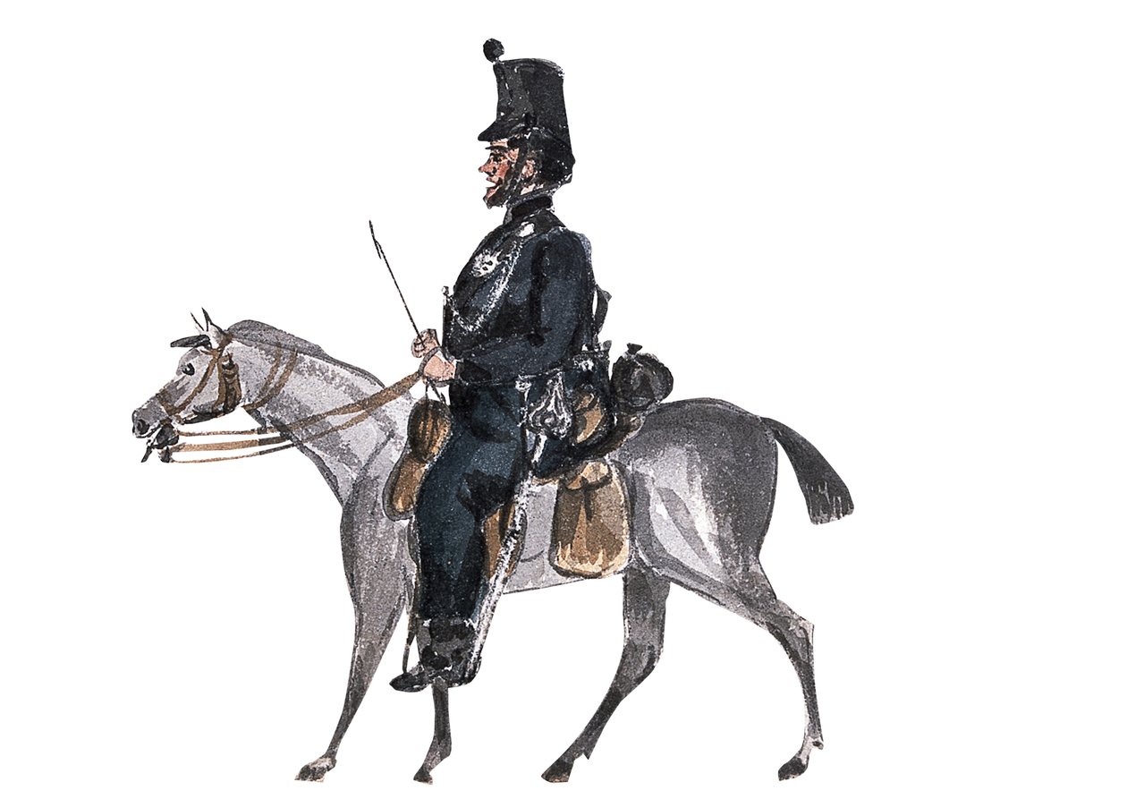 Dr S da Brigada de Espingardas, na linha de Março
 (desenho) de William Thomas Markham