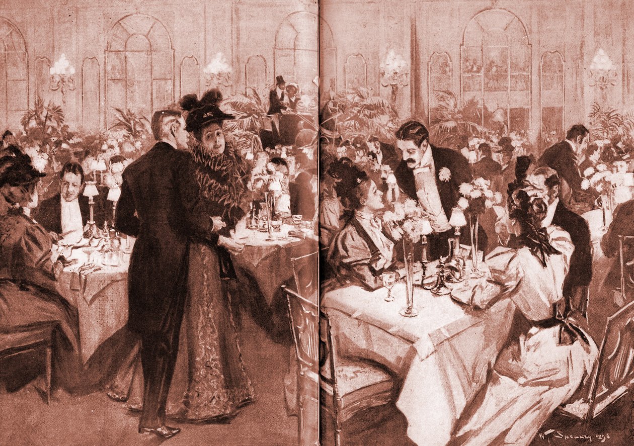 Membros da alta sociedade no Hotel Waldorf de William Thomas Smedley