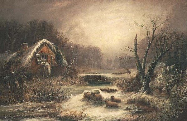 Uma Paisagem de Inverno Arborizada de William Thomas Such