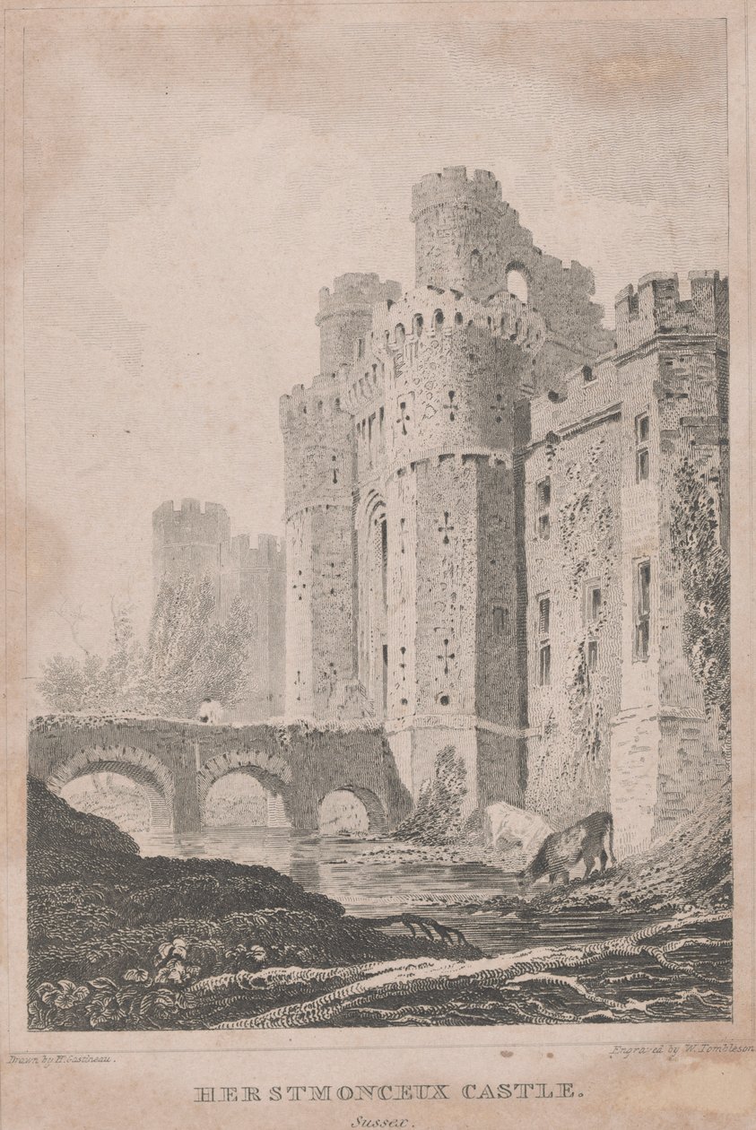 Castelo de Herstmonceux, Sussex de William Tombleson