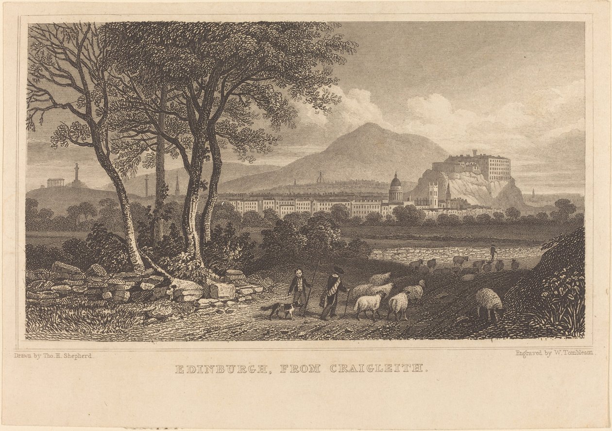 Edimburgo, de Craigleith de William Tombleson after Thomas Hosmer Shepherd