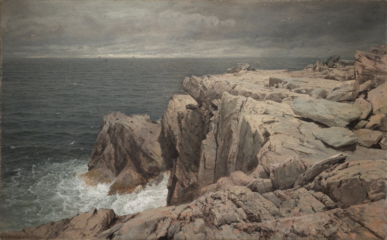 Penhasco do cormorão, Jamestown, Rhode Island, 1877. de William Trost Richards
