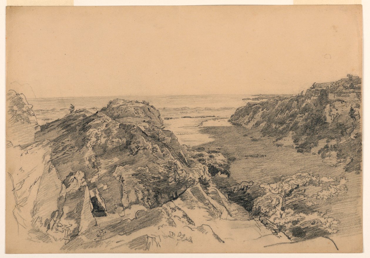 Desenho, Paraíso e Purgatório, Middletown, Rhode Island, ca. 1875-80 de William Trost Richards