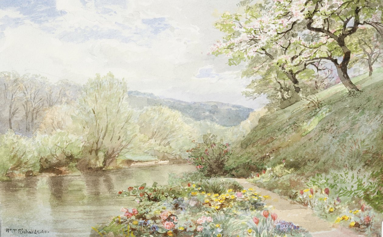 Jardim Fidelia Bridges em Canaan, Connecticut de William Trost Richards