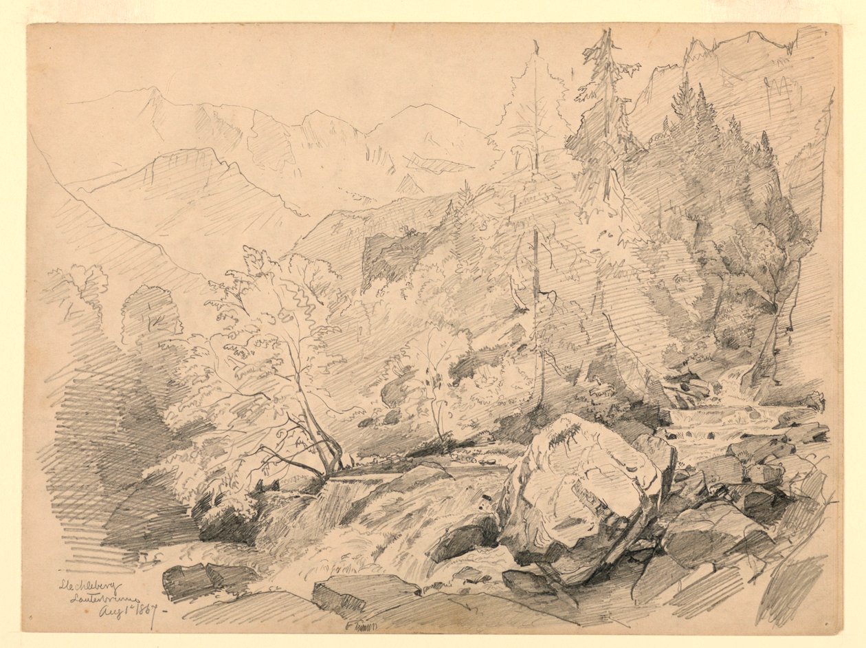 Paisagem, Stechelberg, Lauterbrunnen, Suíça de William Trost Richards