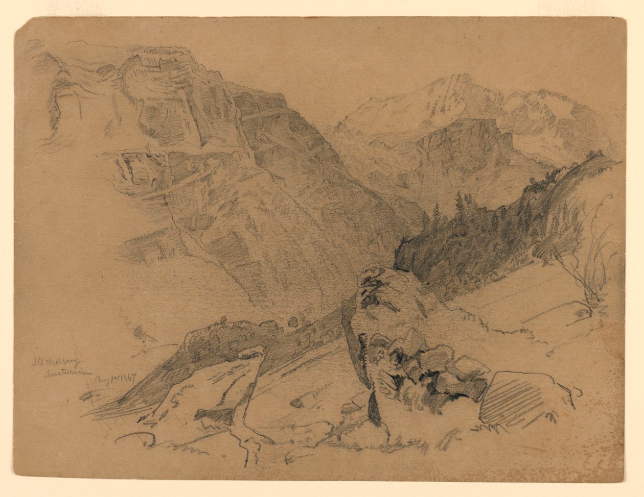 Paisagem, Steckelberg, Suíça de William Trost Richards