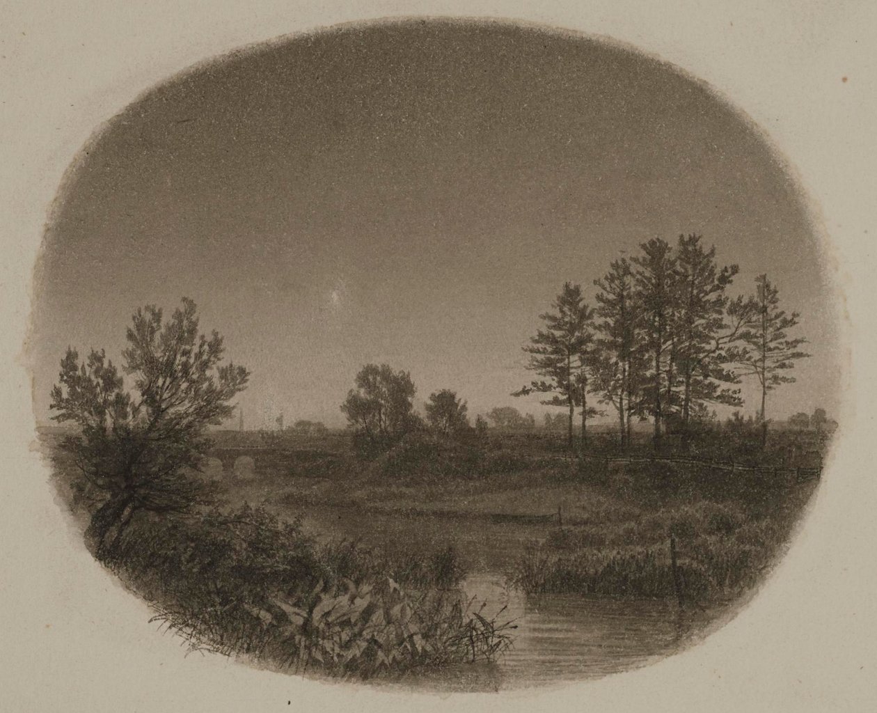 Paisagem fluvial com estrela da tarde de William Trost Richards