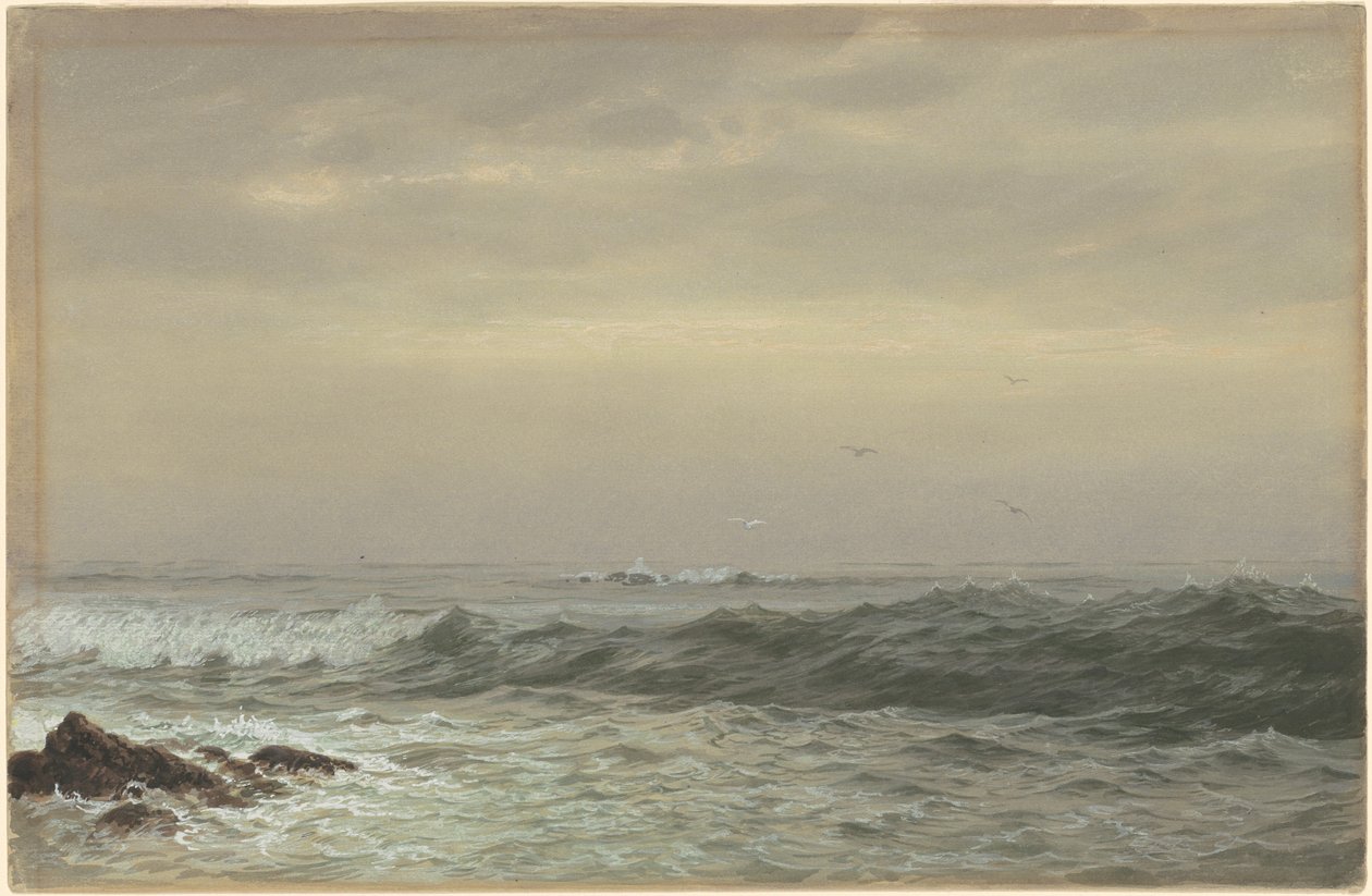 Rochas e ondas quebrando de William Trost Richards