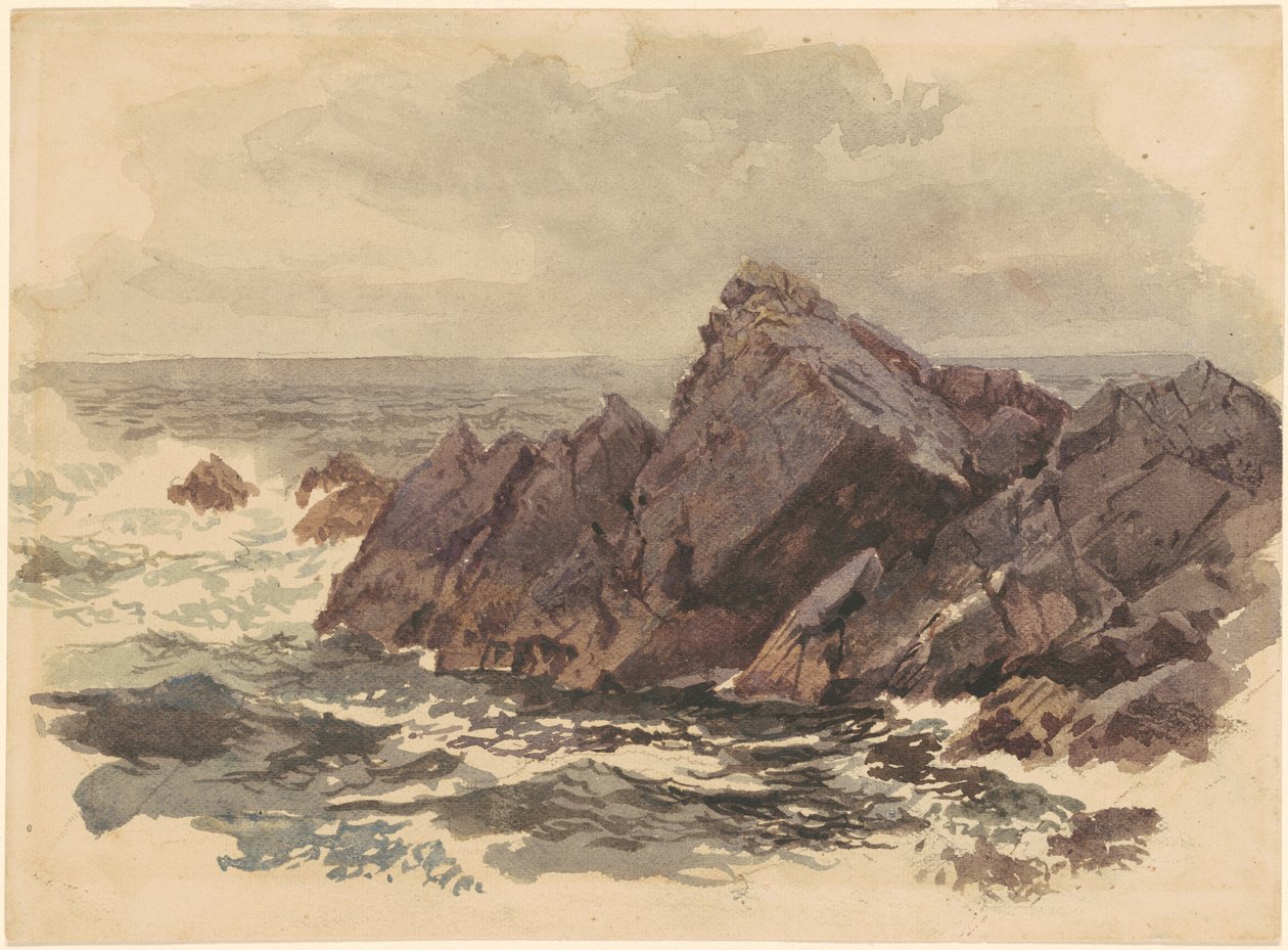 Seascape com rochas de William Trost Richards