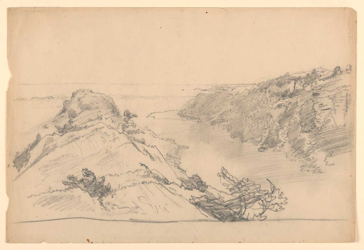Estudo para "Do Paraíso ao Purgatório, Newport" de William Trost Richards