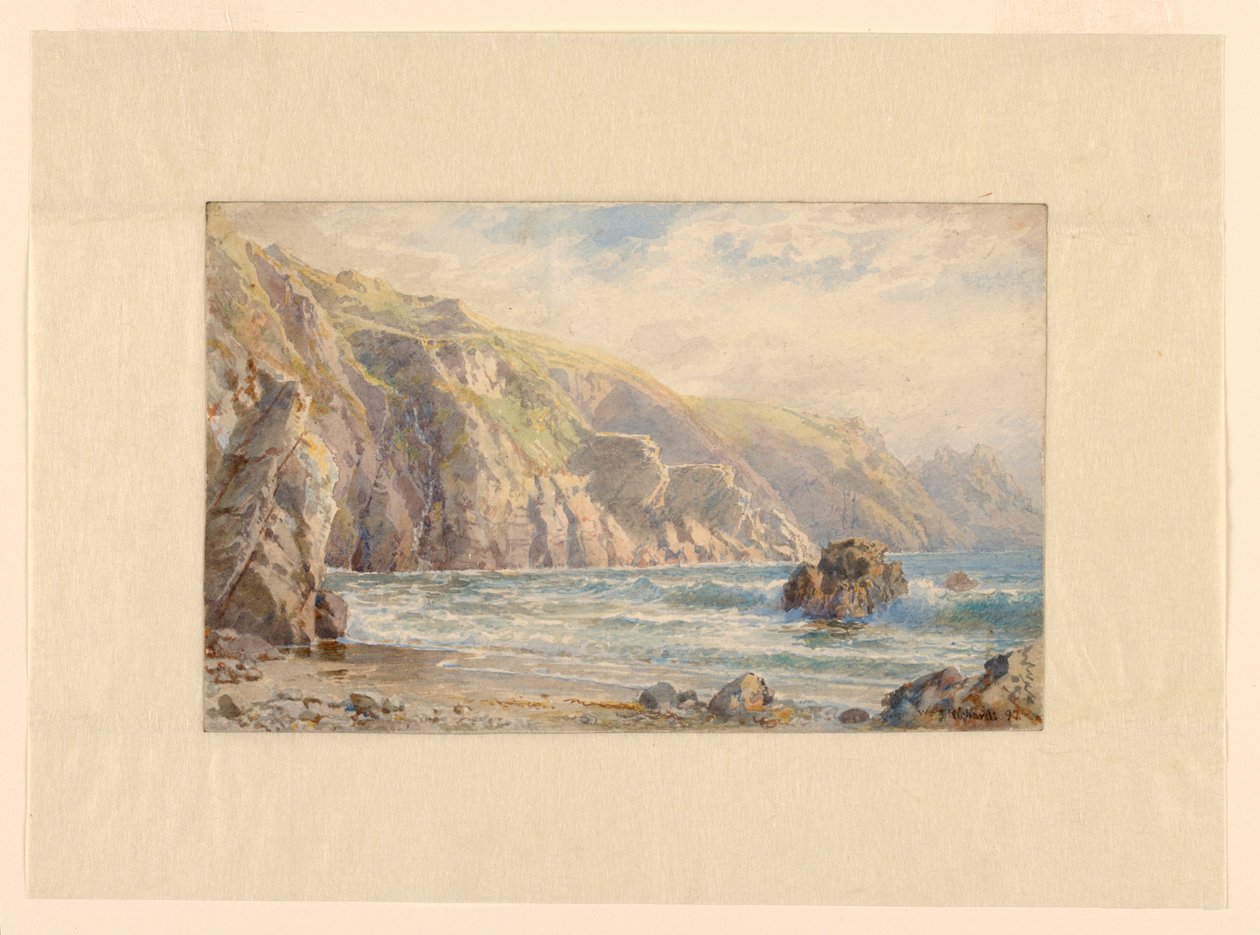 Estudo para "Moulin Huet Bay, Guernsey" de William Trost Richards