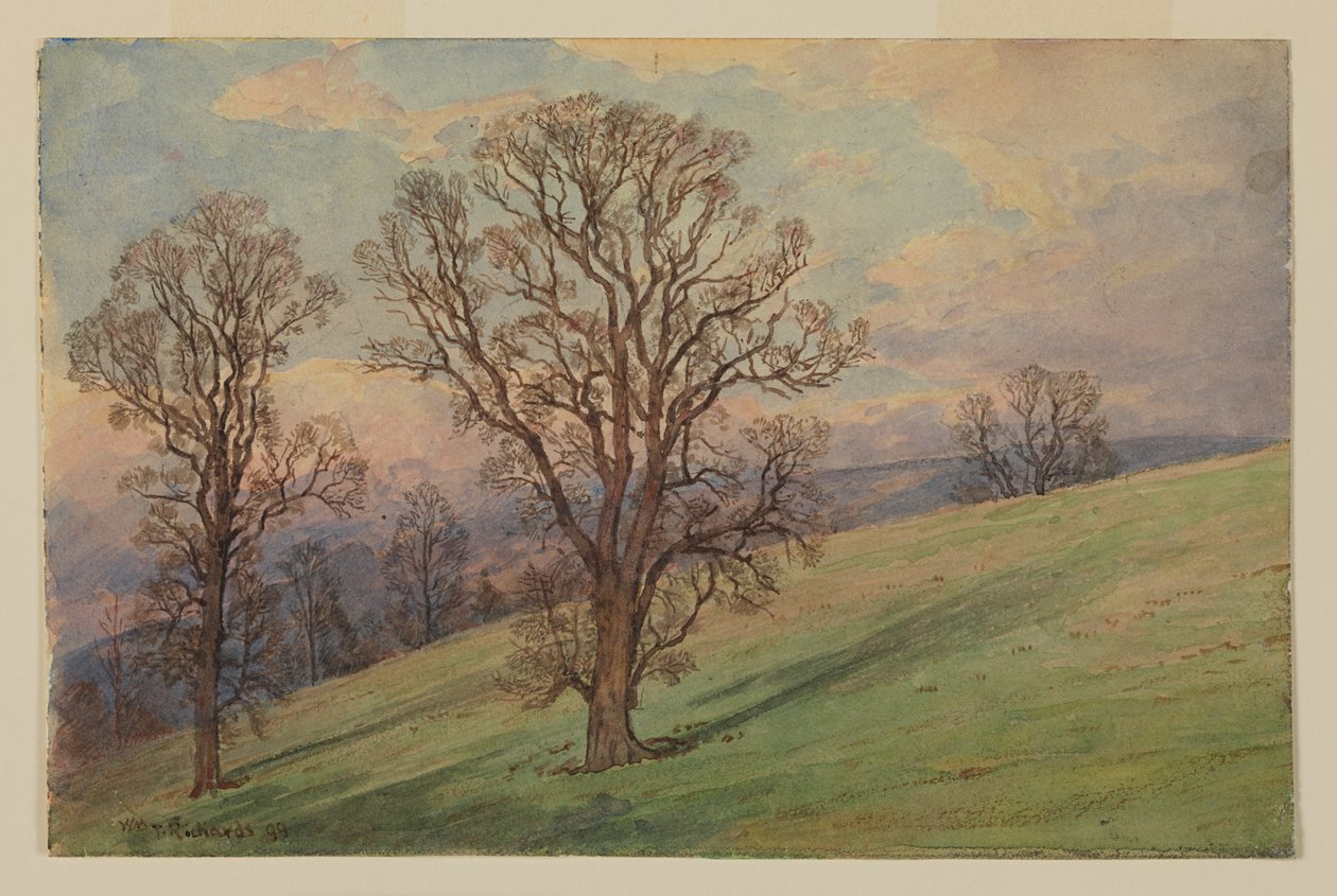 Estudo da Paisagem, Condado de Chester, PA de William Trost Richards