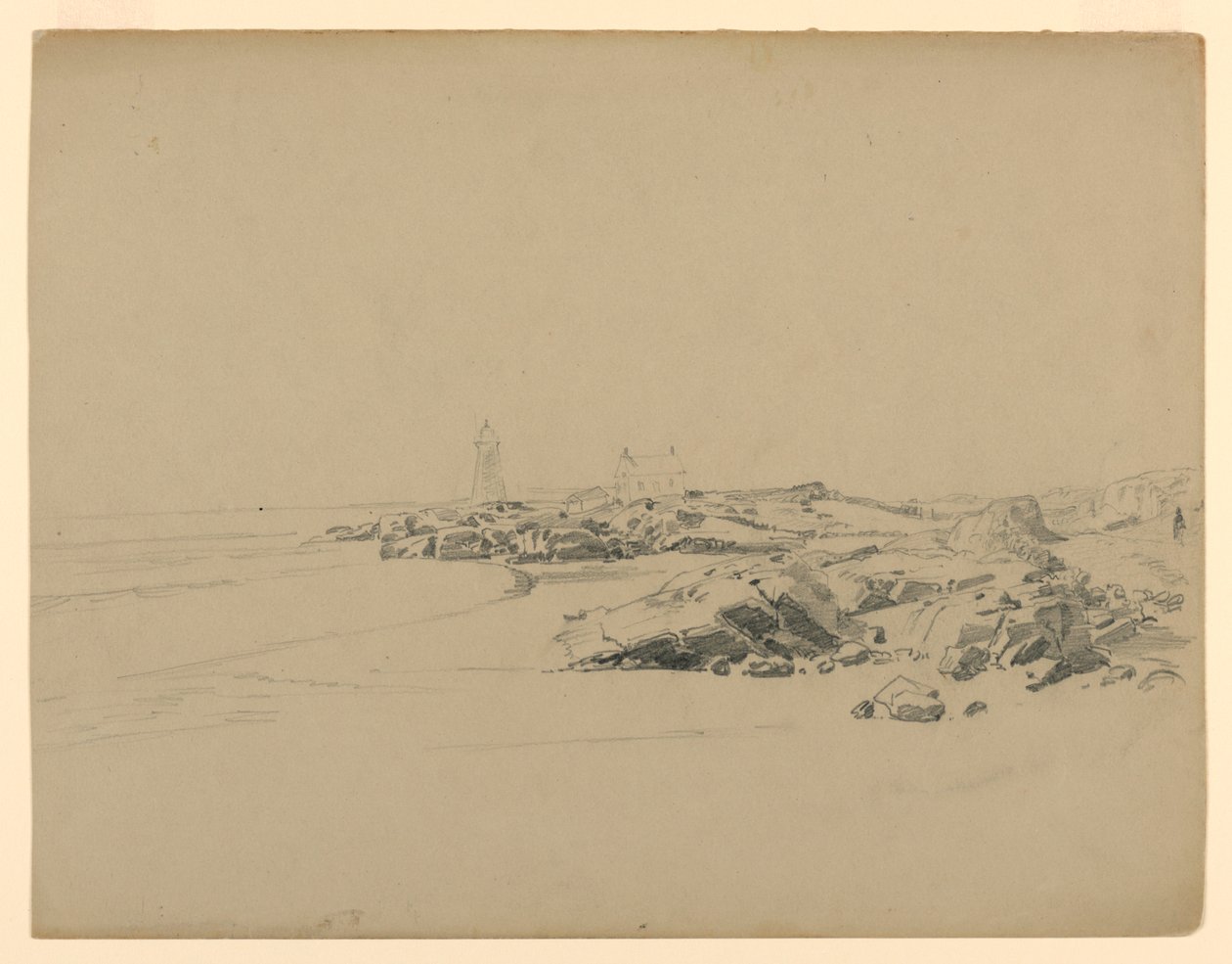Estudo de beira-mar, Point Judith, RI de William Trost Richards