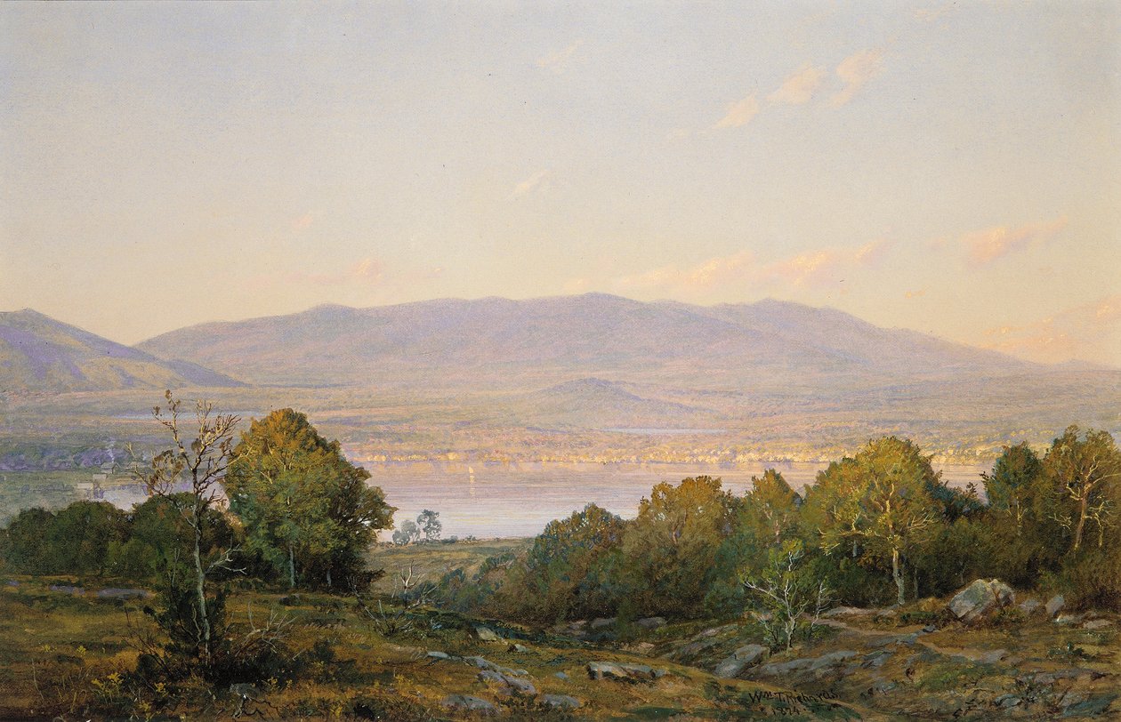 Pôr do sol em Centre Harbor, Nova Hampshire de William Trost Richards