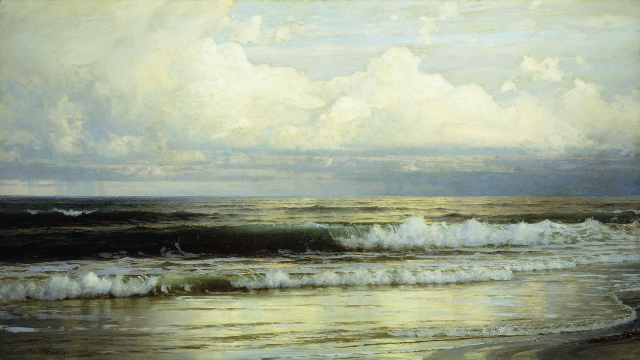 Nuvens ensolarados e mar, 1897 de William Trost Richards
