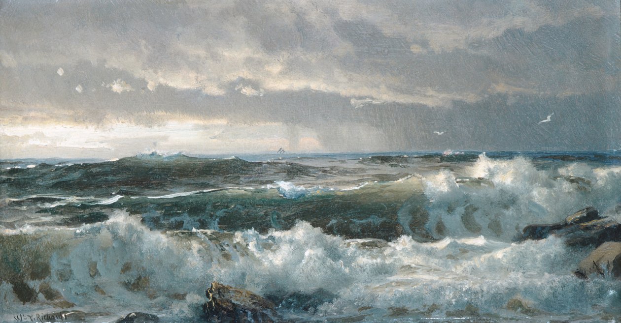 Surf nas rochas, década de 1890. de William Trost Richards