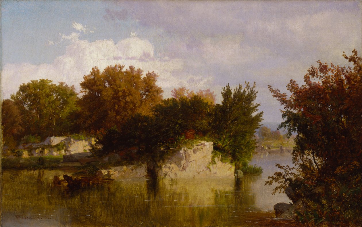 Árvores ao longo de Stream em Fall, 1861. de William Trost Richards