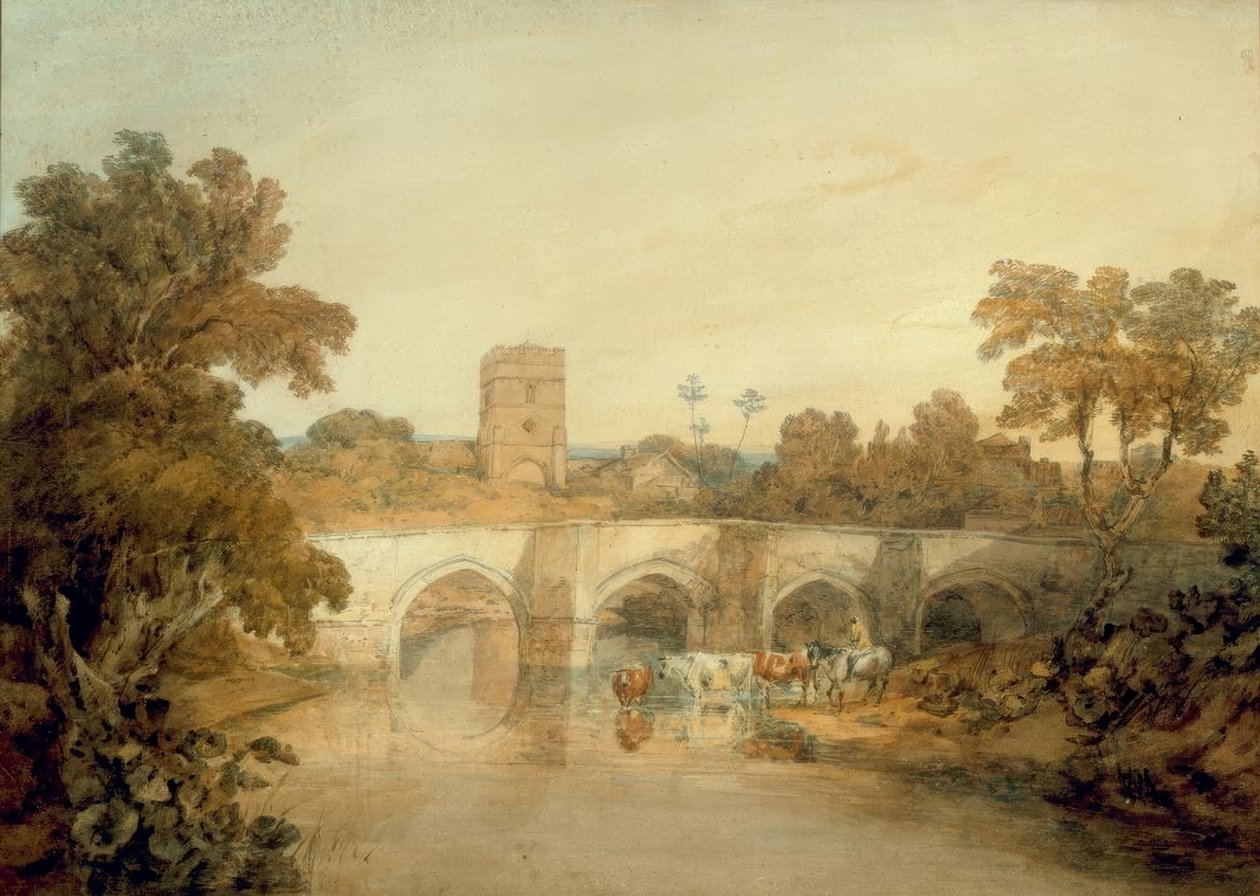 Bromfield no rio Onny, perto de Ludlow, Shropshire de Joseph Mallord William Turner
