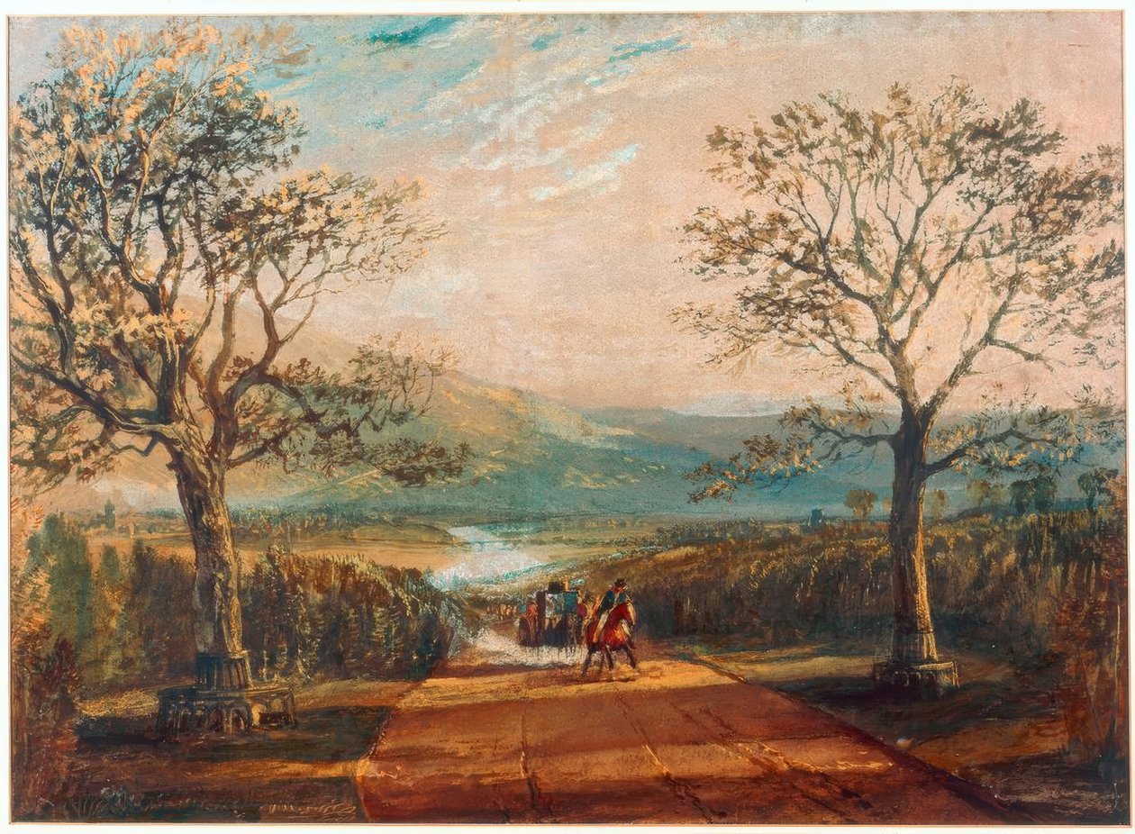 Treinador na estrada através de dale, amarra atrás de Joseph Mallord William Turner