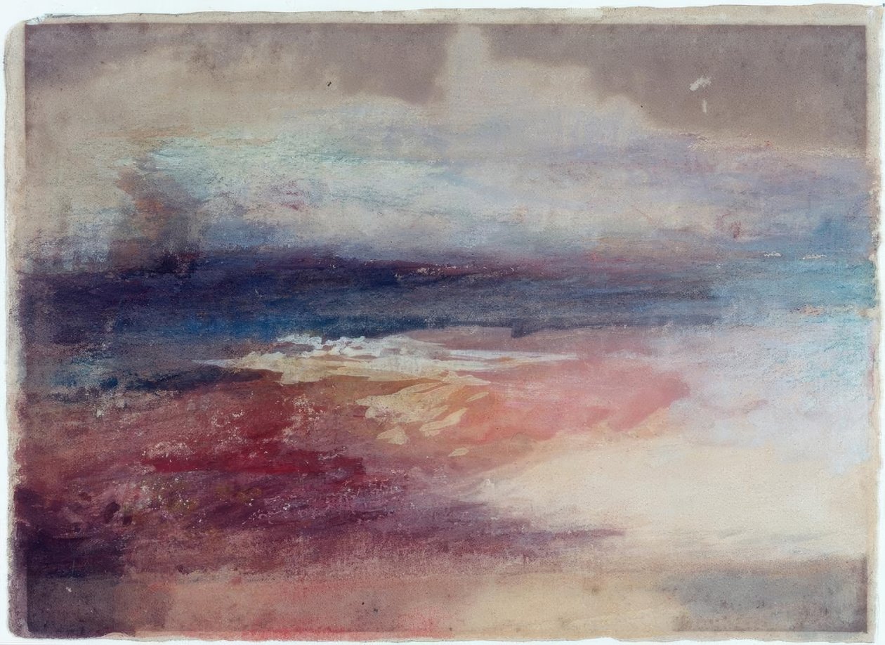 Vista costeira ao pôr do sol de Joseph Mallord William Turner