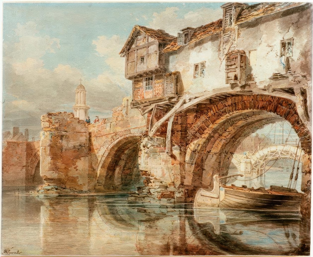 Die Old Welsh Bridge em Shrewsbury de Joseph Mallord William Turner